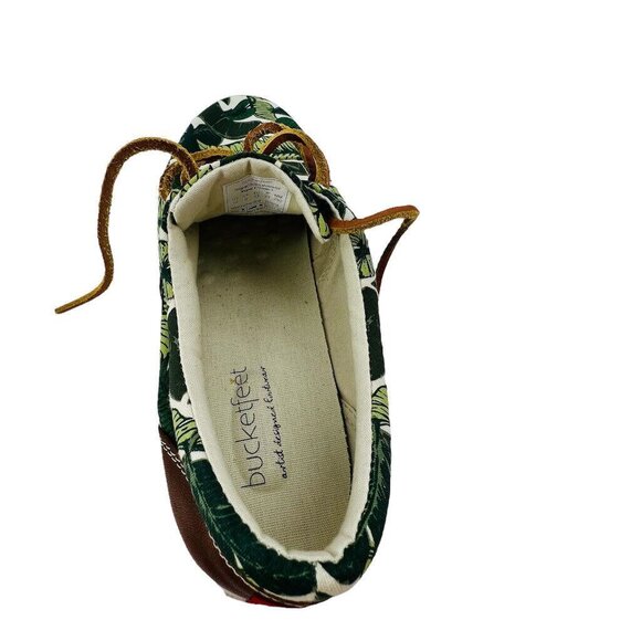 Bucketfeet Mens Tropical Leaf Print Sneakers Size 10 Canvas & Faux Leather - Picture 13 of 13